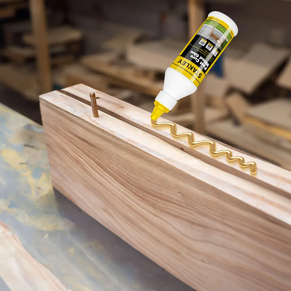 STANLEY Fast Cure Wood Glue 12 Pack | High Strength, Water-Resistant, Quick Dry (70-120c) - view 3
