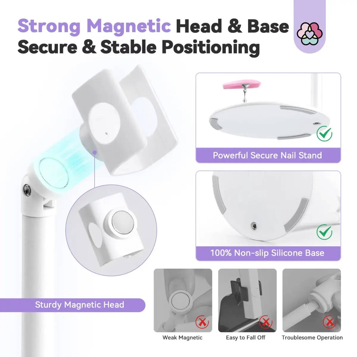 SAVILAND 360° Adjustable Magnetic UV Nail Lamp Stand | Hands-Free Curing for Gel Nails - view 5