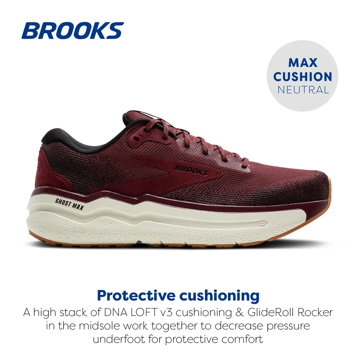 Brooks Men’s Ghost Max 2 Neutral Running & Walking Shoe - 9 Medium | Max Cushion & Stability for Indian Runners - view 2