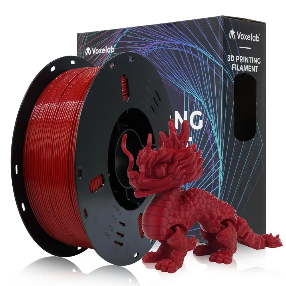 VOXELAB High Speed 1.75mm Filament | Rapid Support 500mm/s | 1kg Spool | Compatible with FDM Printers | HS PLA Ruby Red - main product image