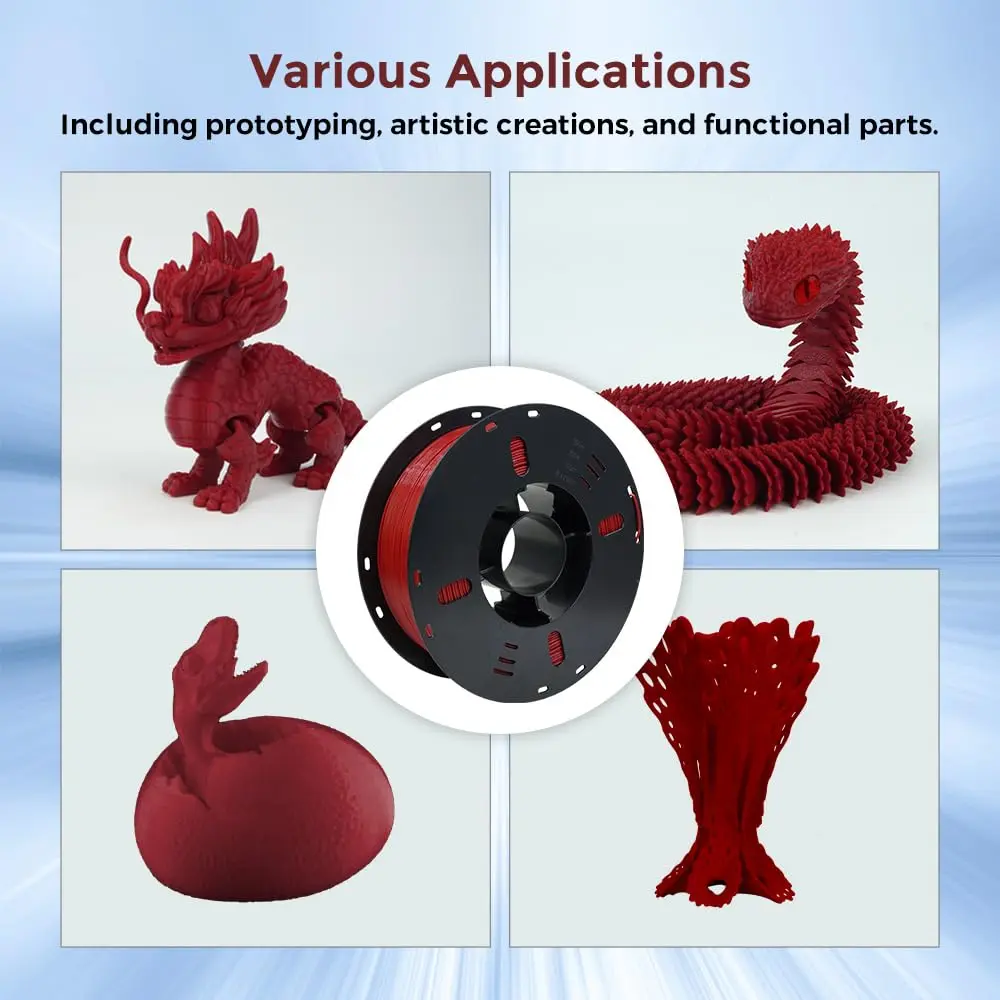 VOXELAB High Speed 1.75mm Filament | Rapid Support 500mm/s | 1kg Spool | Compatible with FDM Printers | HS PLA Ruby Red - view 6
