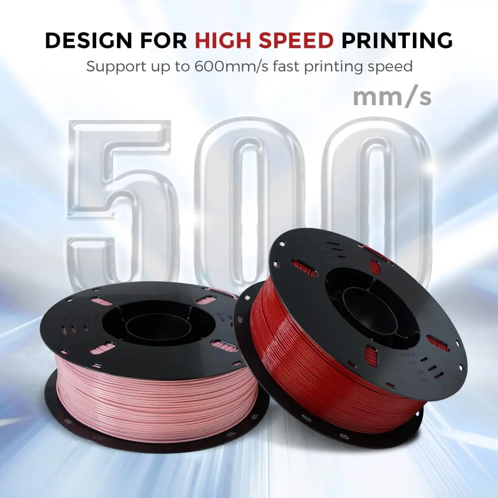 VOXELAB High Speed 1.75mm Filament | Rapid Support 500mm/s | 1kg Spool | Compatible with FDM Printers | HS PLA Ruby Red - view 2