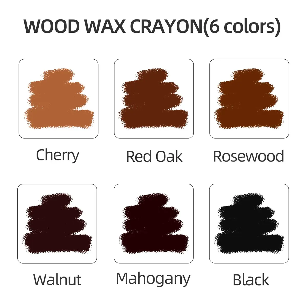 Boncart Wood Filler Sticks, 6 Colors Wood Wax Crayons | Repair Scratches, Scuffs, Cracks, and Holes on Wood Furniture, Floors, Cabinets, Tables, and Doors - view 2