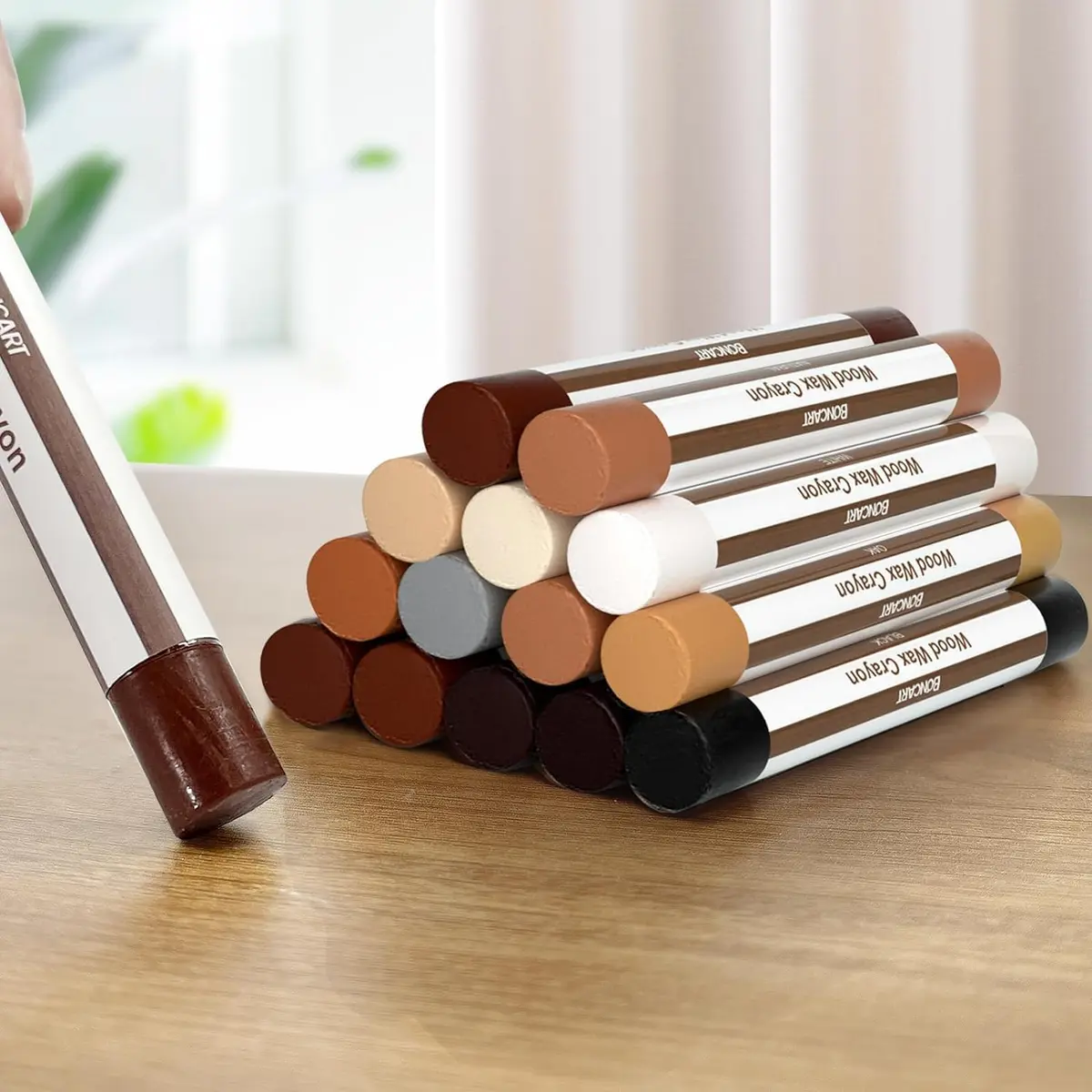 Boncart Wood Filler Sticks 12 Colors | Repair Scratches, Scuffs, Cracks, and Nail Holes on Wood Furniture, Floors, Cabinets, Tables, and Doors - main product image