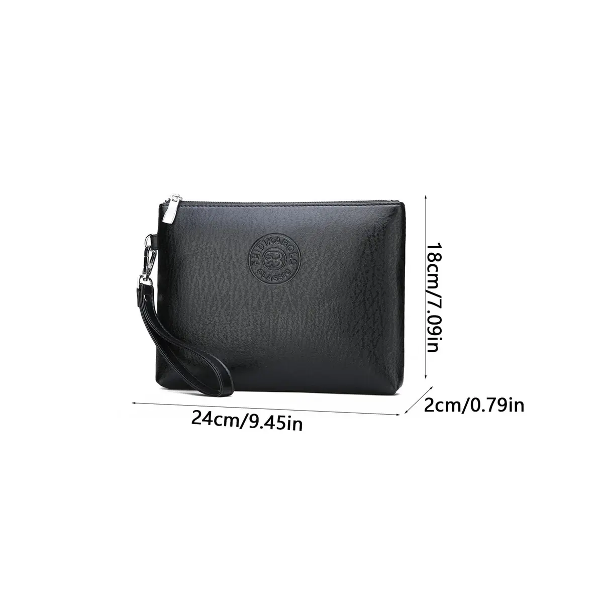 LOGUTIA Clutch Purses for Men Black Wristlet Envelope Bag | Waterproof PU Leather, Small & Dressy - view 4