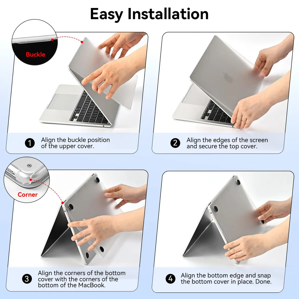 EooCoo Case for MacBook Air 15 inch | Ultra Clear Matte Cover with Precise Fit - view 8