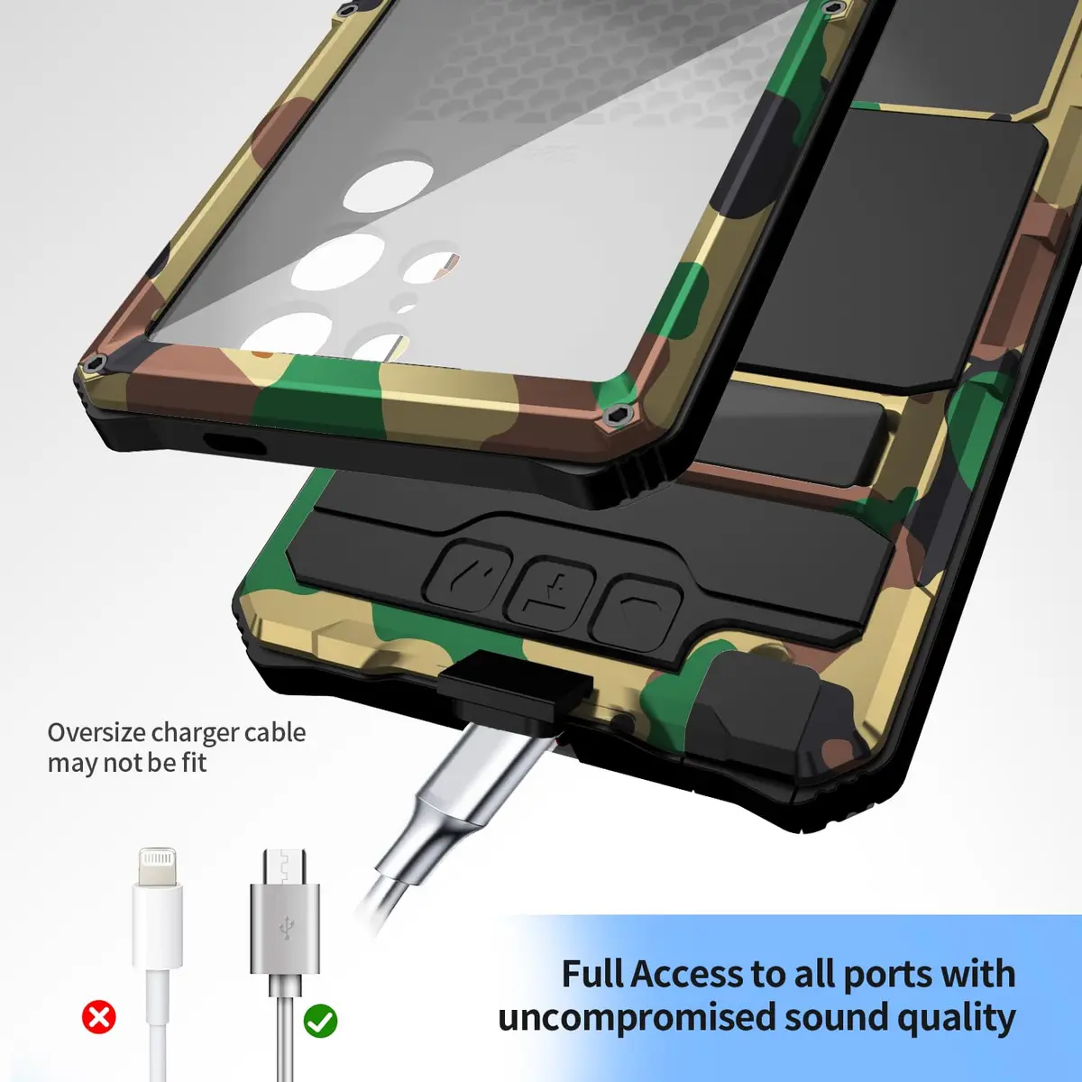Lunivop Heavy Duty Camouflage Case for Samsung Galaxy S23 Ultra 5G (6.8 Inch) | Military Grade Protection with Kickstand & Screen Protector - view 5