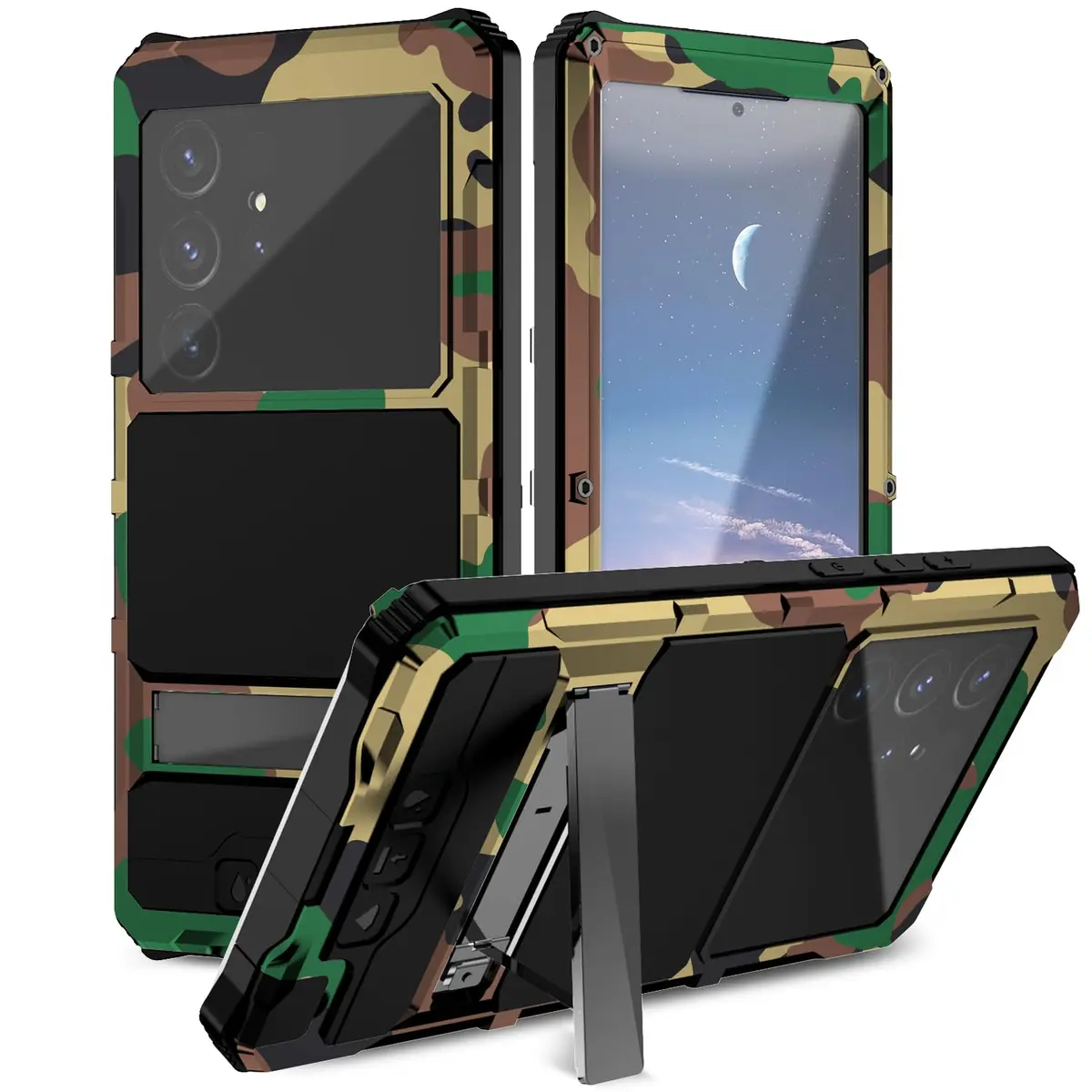 Lunivop Heavy Duty Camouflage Case for Samsung Galaxy S23 Ultra 5G (6.8 Inch) | Military Grade Protection with Kickstand & Screen Protector - view 2