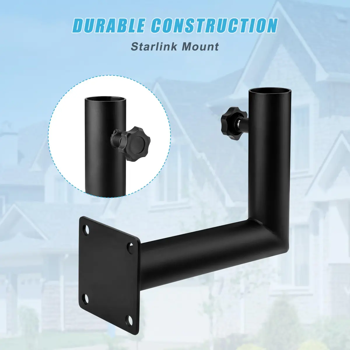 Arinster Starlink Short Wall Mount Kit for Gen 2 Dish | 1.05 kg (2.3 lb) Steel Bracket - view 2