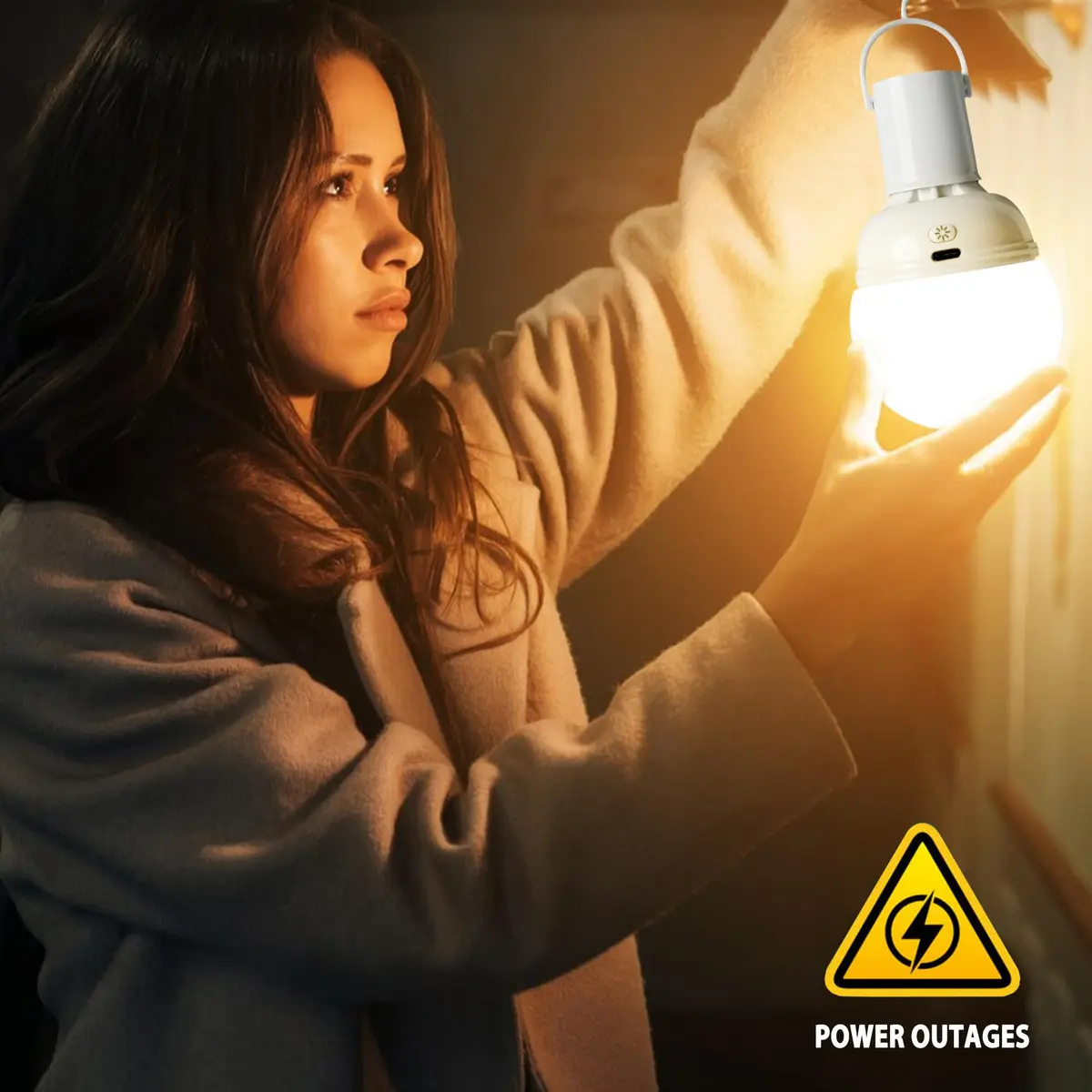 LOCZAR Rechargeable LED Light Bulb with Remote | Battery Operated, Dimmable, Warm White 3000K, E26 Base, Power Outage Ready - view 9