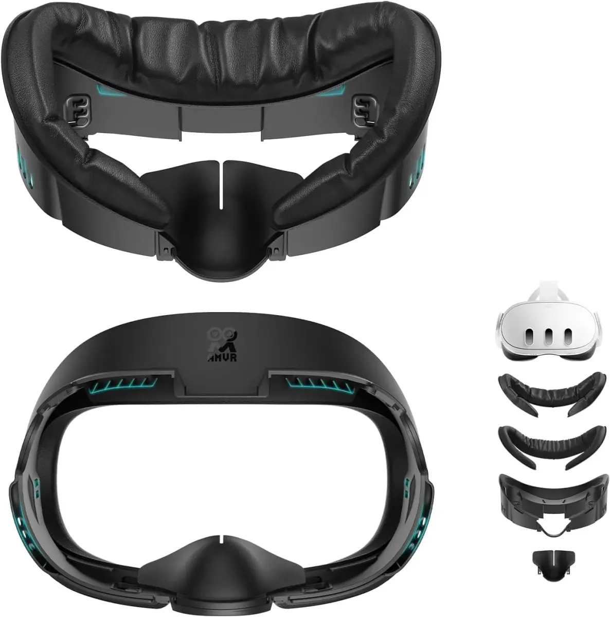 AMVR FC1 Facial Interface for Meta Quest 3 — PU Leather & Ice Silk Pad | 110° FOV Upgrade - main product image