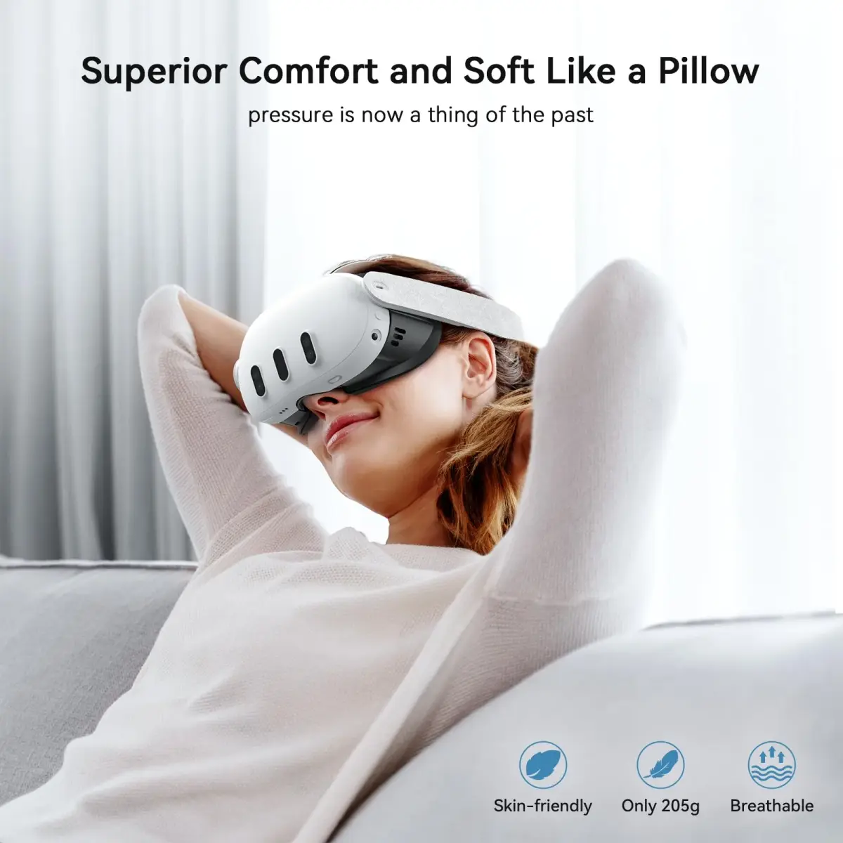 AMVR FC1 Facial Interface for Meta Quest 3 — PU Leather & Ice Silk Pad | 110° FOV Upgrade - view 6
