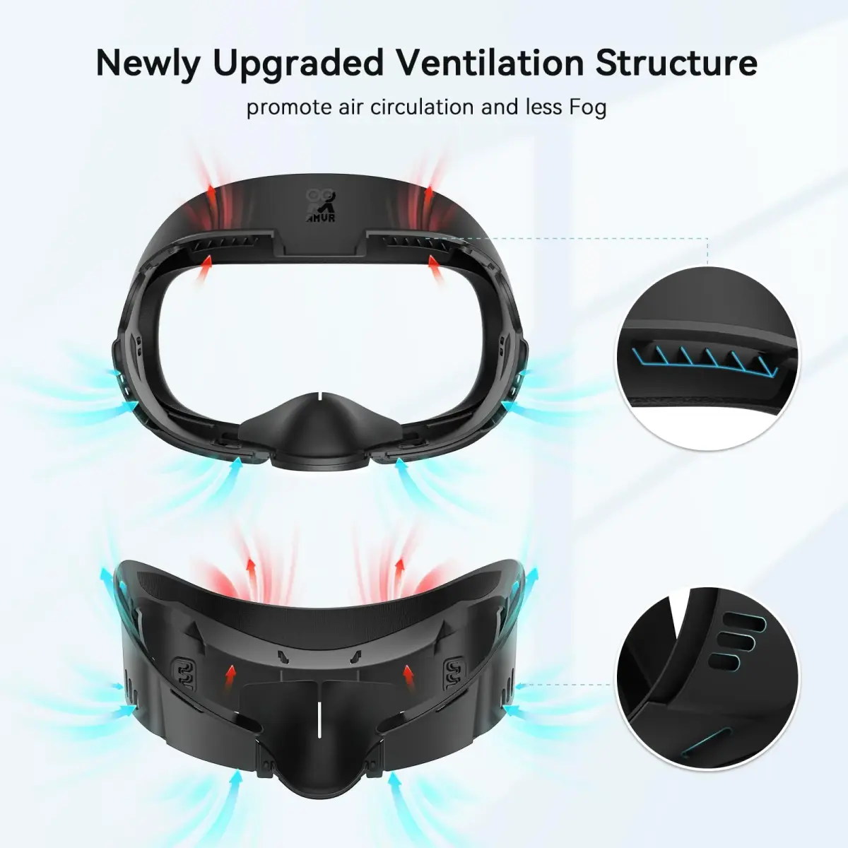 AMVR FC1 Facial Interface for Meta Quest 3 — PU Leather & Ice Silk Pad | 110° FOV Upgrade - view 4
