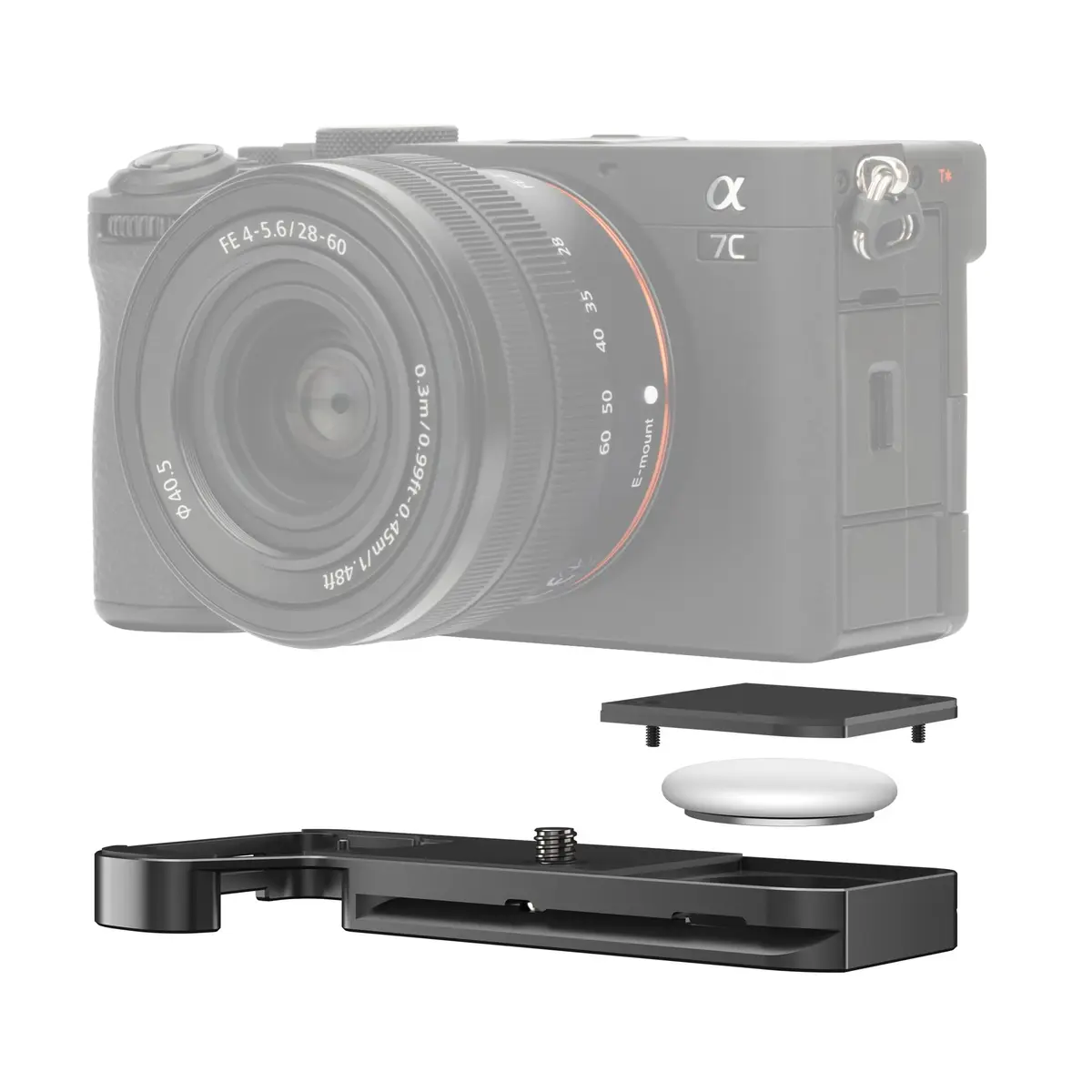 JJC Black Camera Hand Grip for Sony A7CII A7CR | Arca-Type Quick Release Plate & AirTag Compartment - main product image