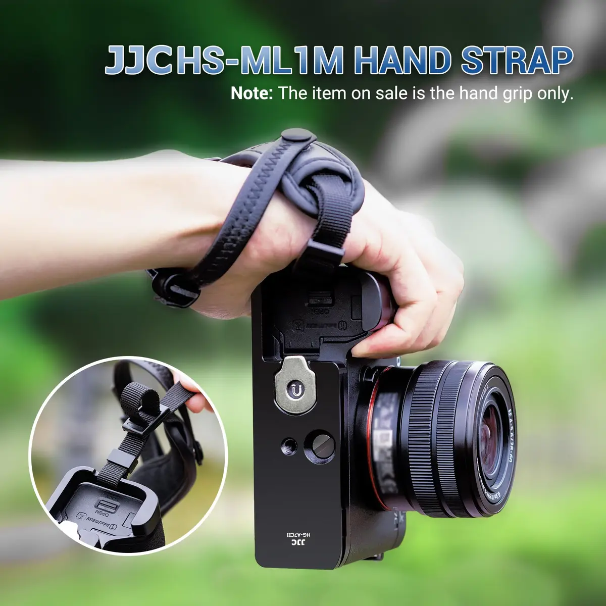 JJC Black Camera Hand Grip for Sony A7CII A7CR | Arca-Type Quick Release Plate & AirTag Compartment - view 6
