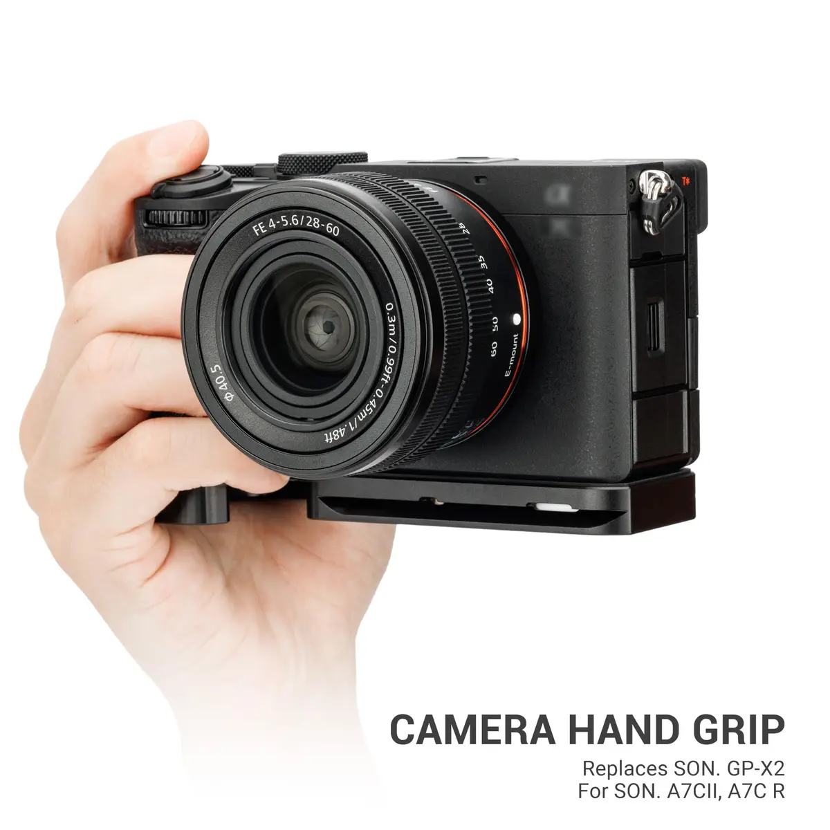 JJC Black Camera Hand Grip for Sony A7CII A7CR | Arca-Type Quick Release Plate & AirTag Compartment - view 7