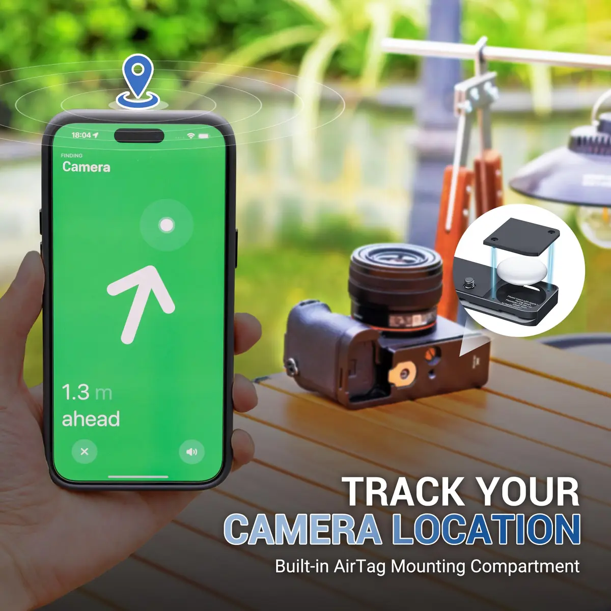 JJC Black Camera Hand Grip for Sony A7CII A7CR | Arca-Type Quick Release Plate & AirTag Compartment - view 2