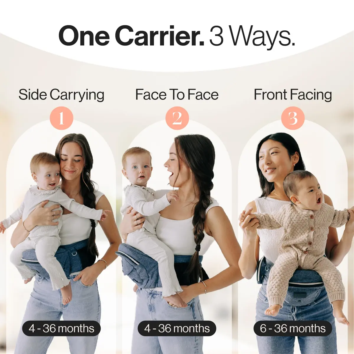 TushBaby The Original Hip Seat Carrier for Babies & Toddlers up to 45 lbs | Safety-Certified Ergonomic Design with Lumbar Support & Storage Pockets - view 4