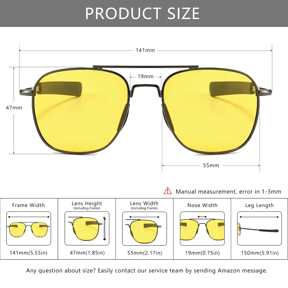 SUNGAIT Men's Military Style Polarized Pilot Aviator Sunglasses with Bayonet Temples | HD Polarized Lens - view 4