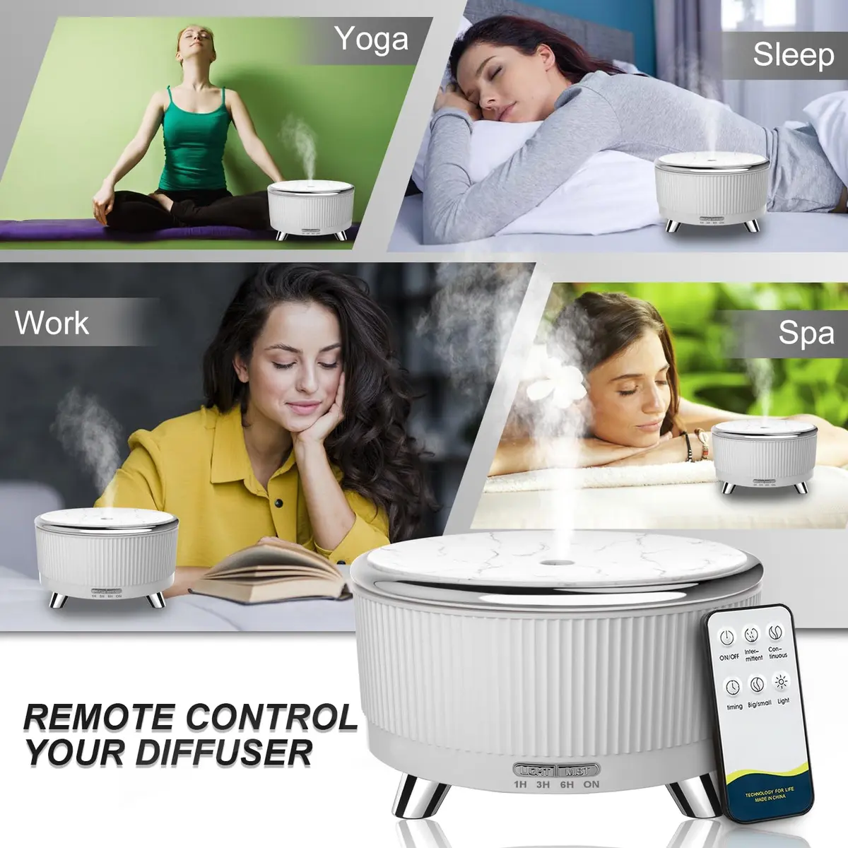 Jpord Large Room Aromatherapy Diffuser with Remote Control & 500ml Tank | 7 Colors, 3 Mist Modes, Up to 15 Hrs Mist - view 5