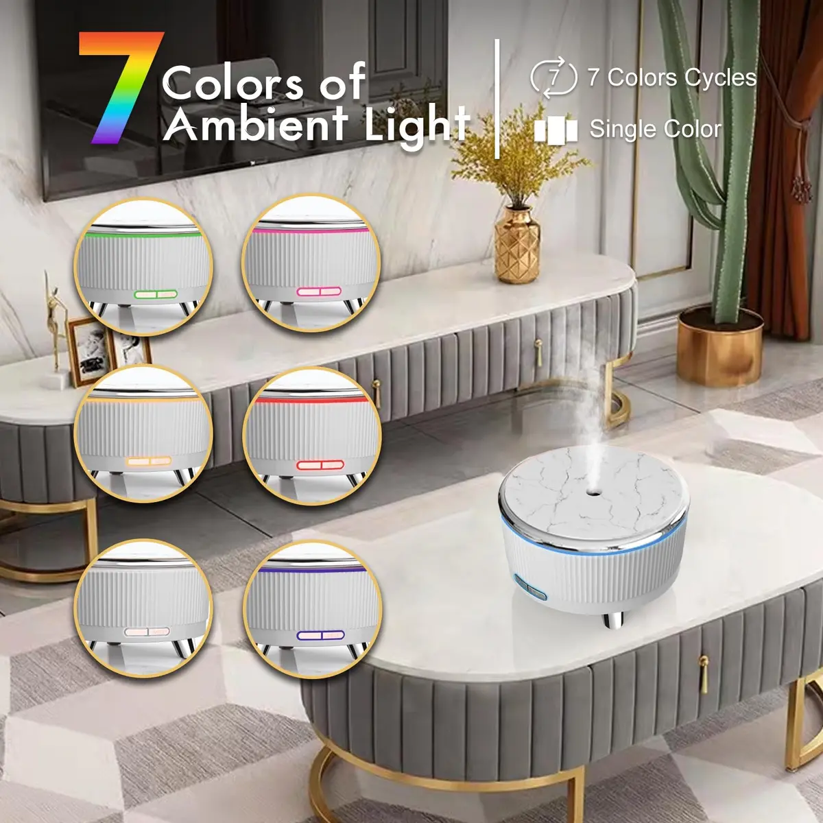 Jpord Large Room Aromatherapy Diffuser with Remote Control & 500ml Tank | 7 Colors, 3 Mist Modes, Up to 15 Hrs Mist - view 3