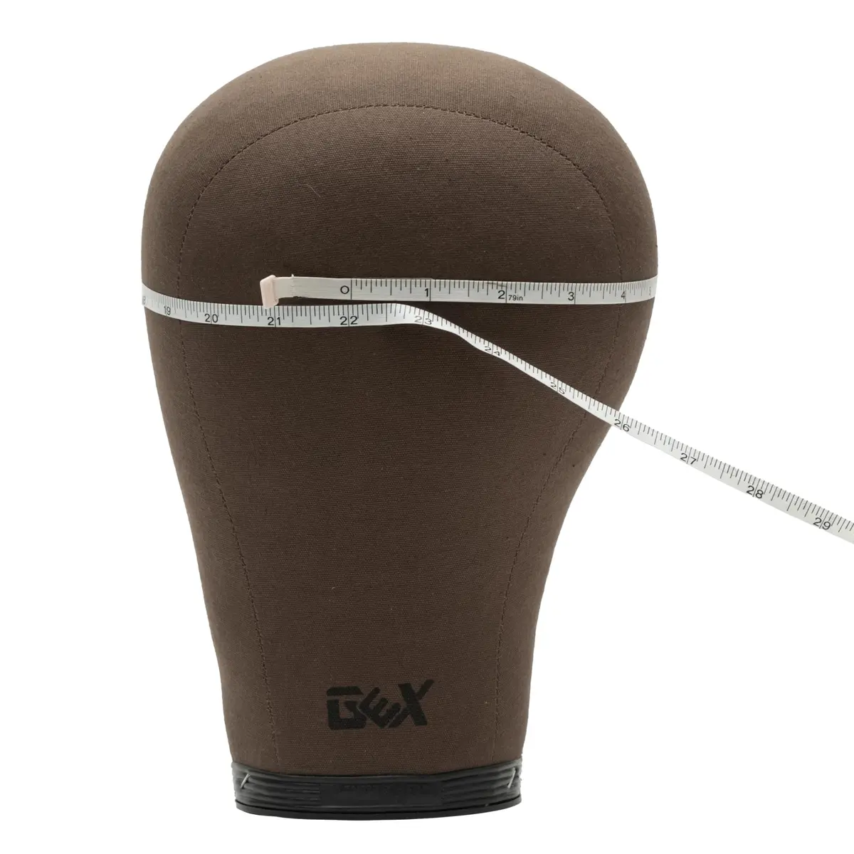 GEXWORLDWIDE GEX 20"-24" Canvas Cork Wig Block Mannequin Head for Wig Making Drying Styling Display with Table C Clamp Stand Holder Dark Brown 24" | Stable Design - view 4