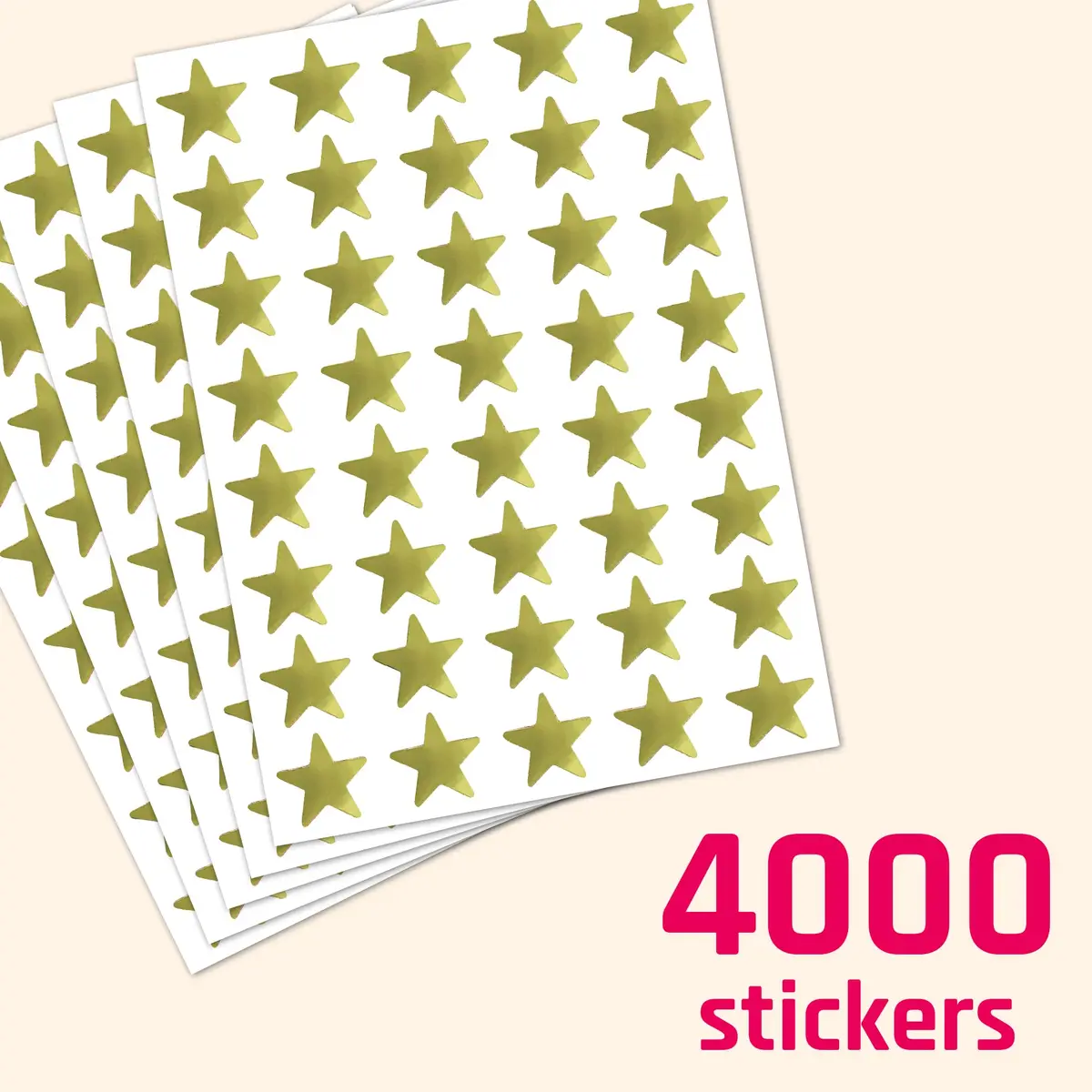 TownStix Gold Foil Star Metallic Stickers 4000 Pack | Bulk Craft Supplies - view 5