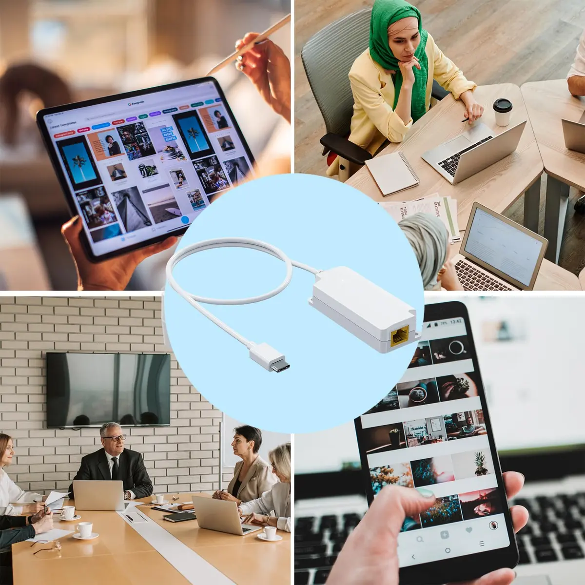 PROCET PoE System Gigabit PoE to USB-C Converter | 10W Charging & Ethernet Adapter - view 6