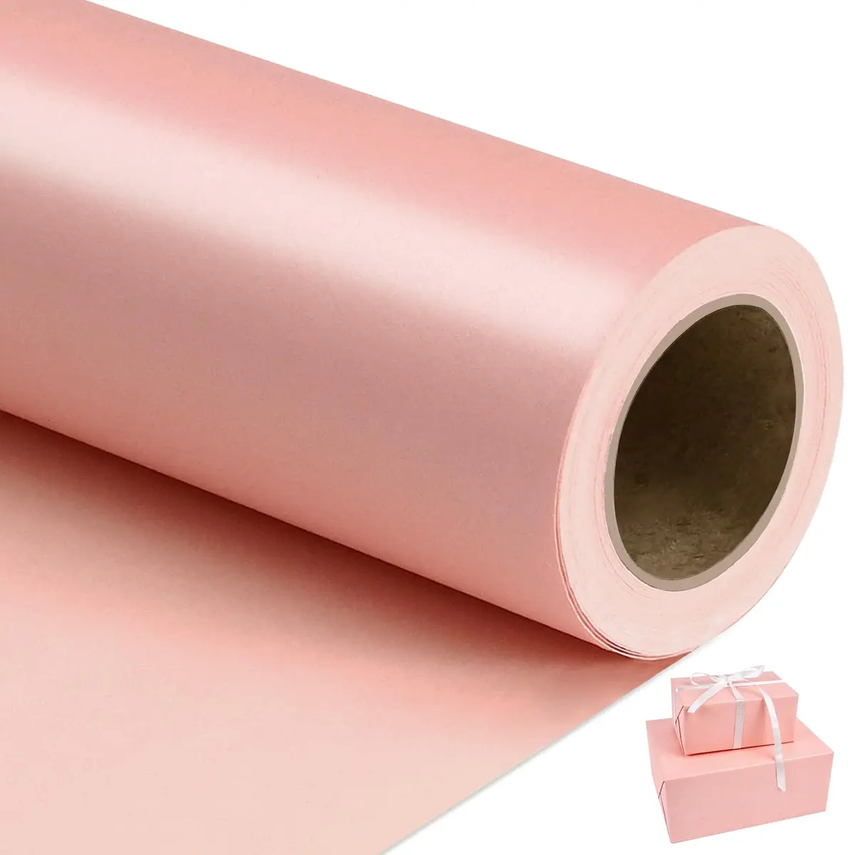 NESCCI Pink Matte Wrapping Paper | Solid Color Gift Wrap for Holidays & Events - main product image
