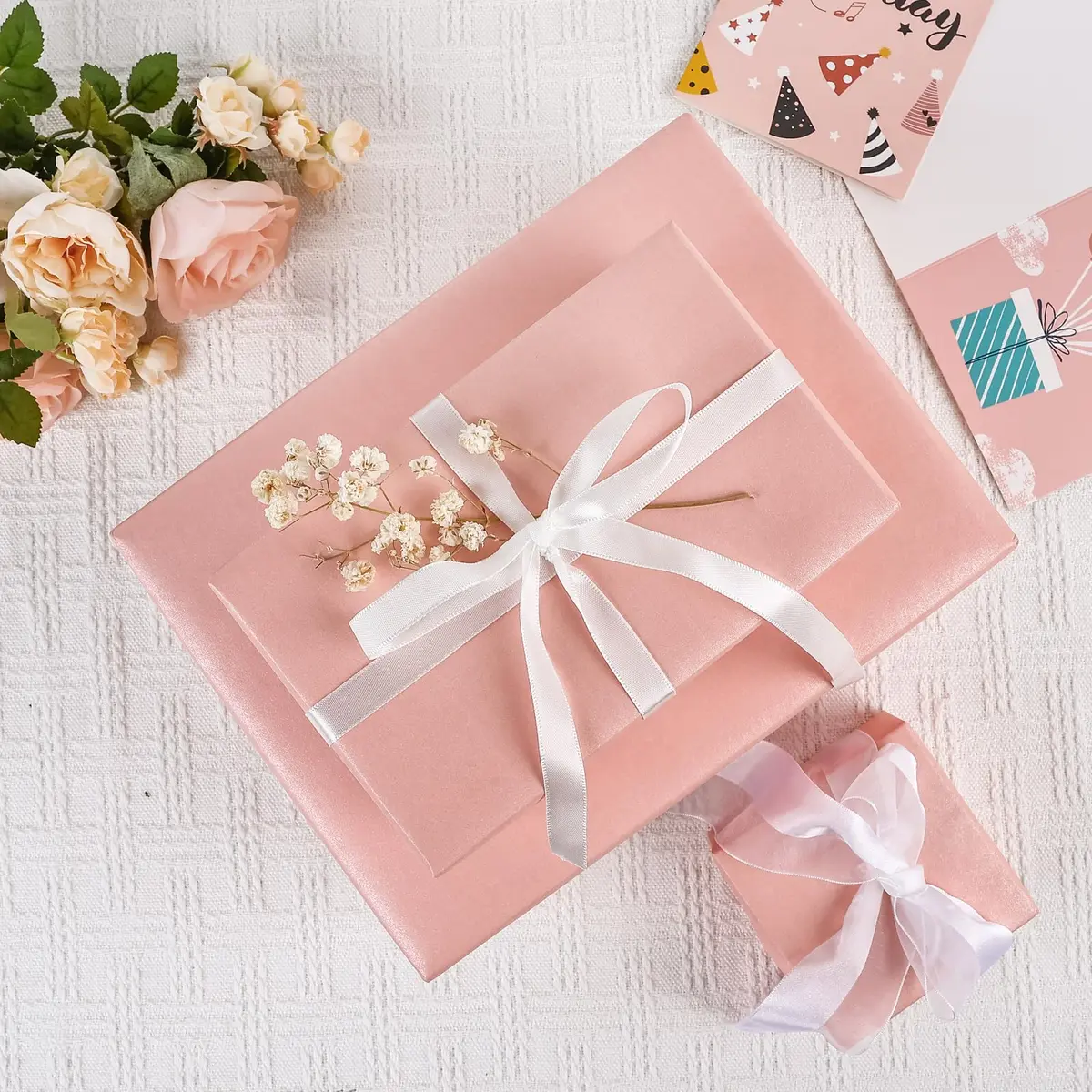 NESCCI Pink Matte Wrapping Paper | Solid Color Gift Wrap for Holidays & Events - view 5