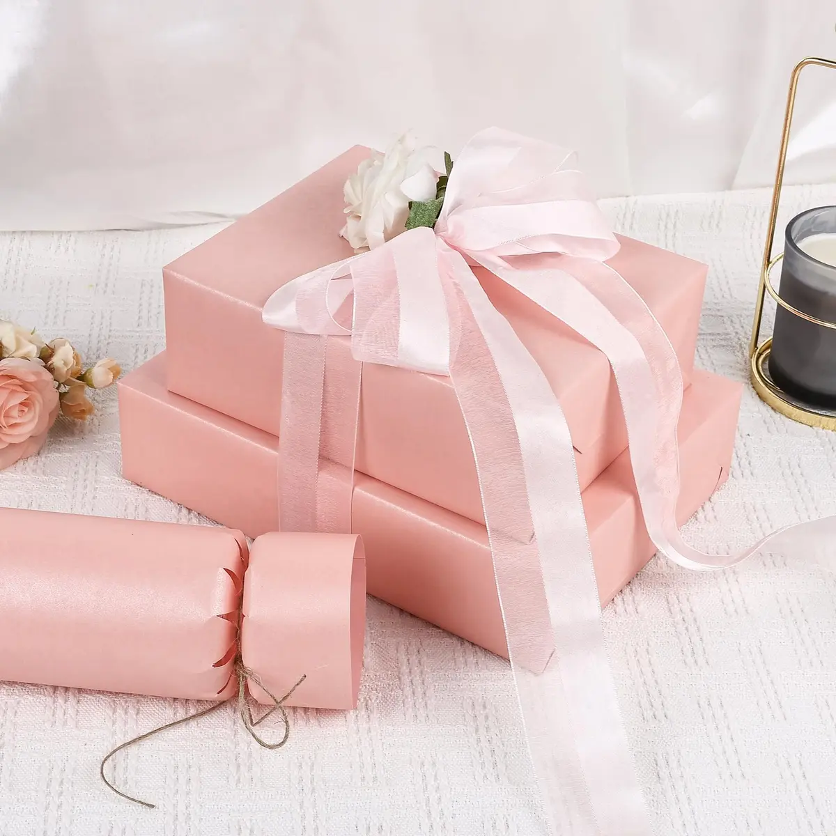 NESCCI Pink Matte Wrapping Paper | Solid Color Gift Wrap for Holidays & Events - view 4