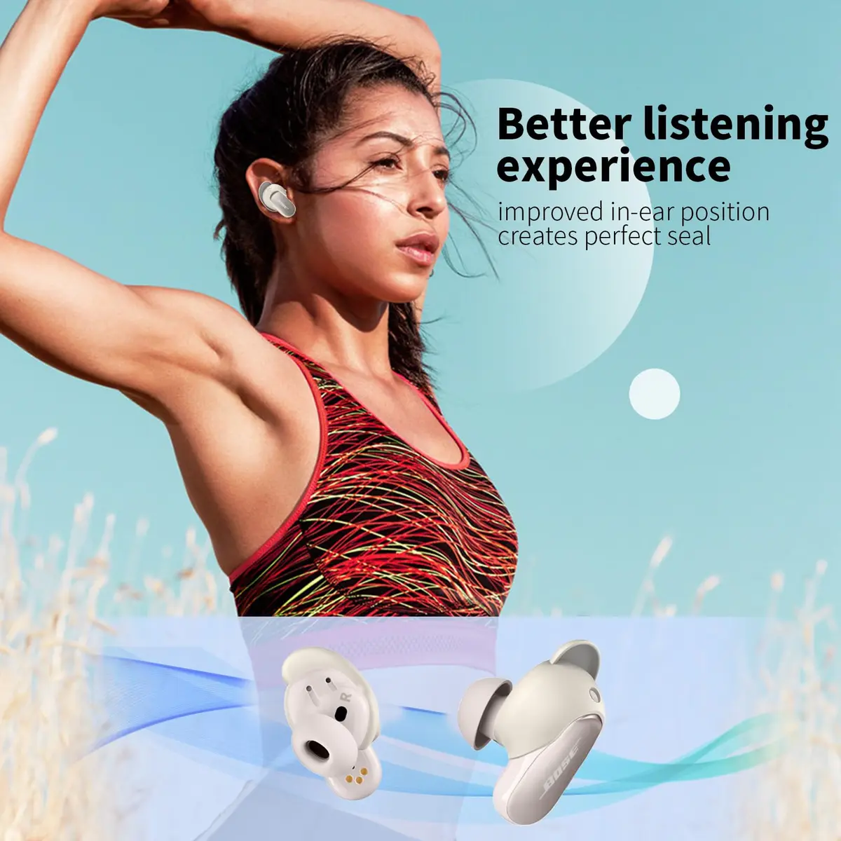 WOFRO White Headphone Earpad | Anti-Slip Silicone Ear Tips for Bose QC Earbuds II & Ultra (3 Pairs, S/M/L) - view 4