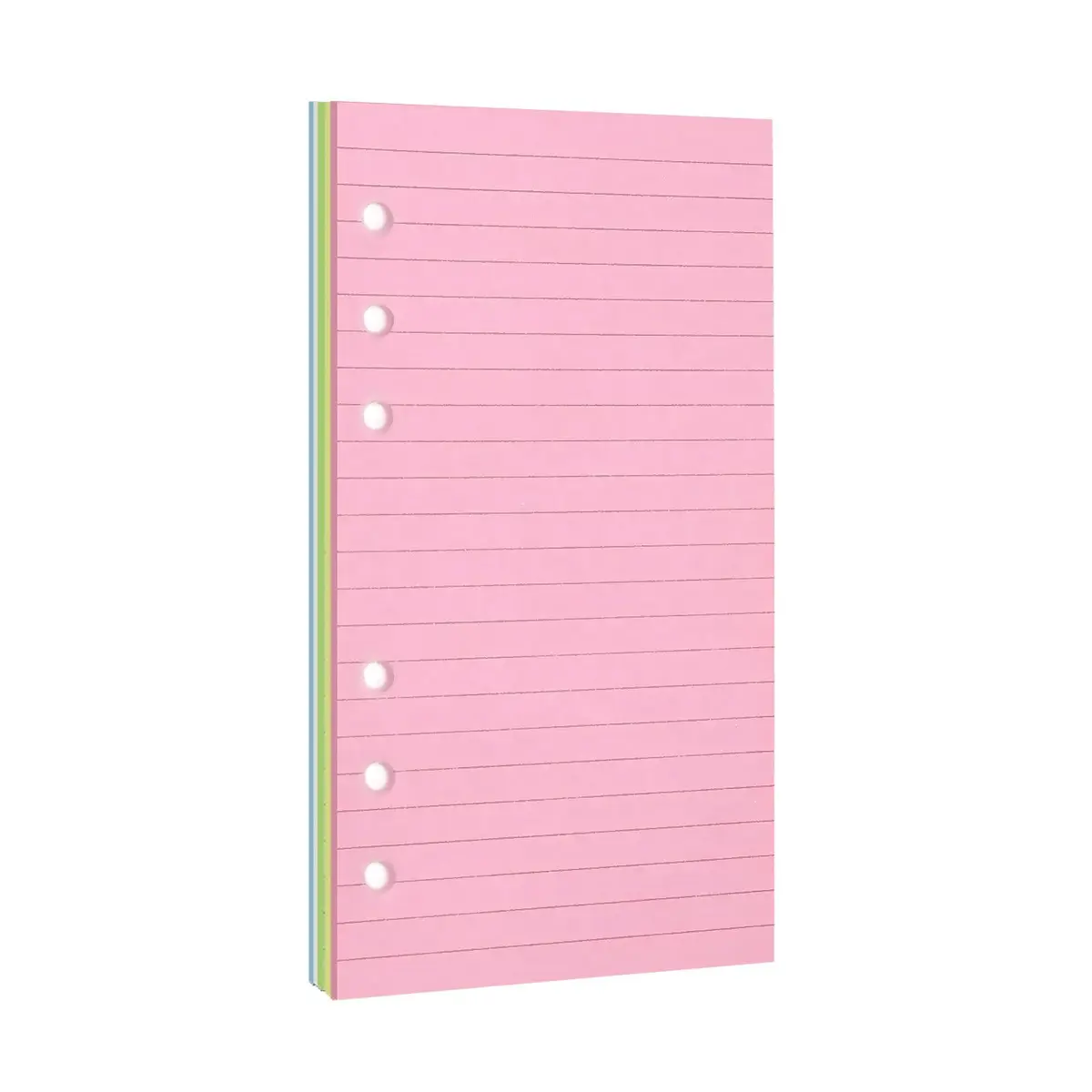 Mafegu Lined Refill Paper, Colorful Ruled Journal Fillers, A6 Planner Inserts | 50 Sheets, 120 GSM, 6-Hole Ring Fit - main product image