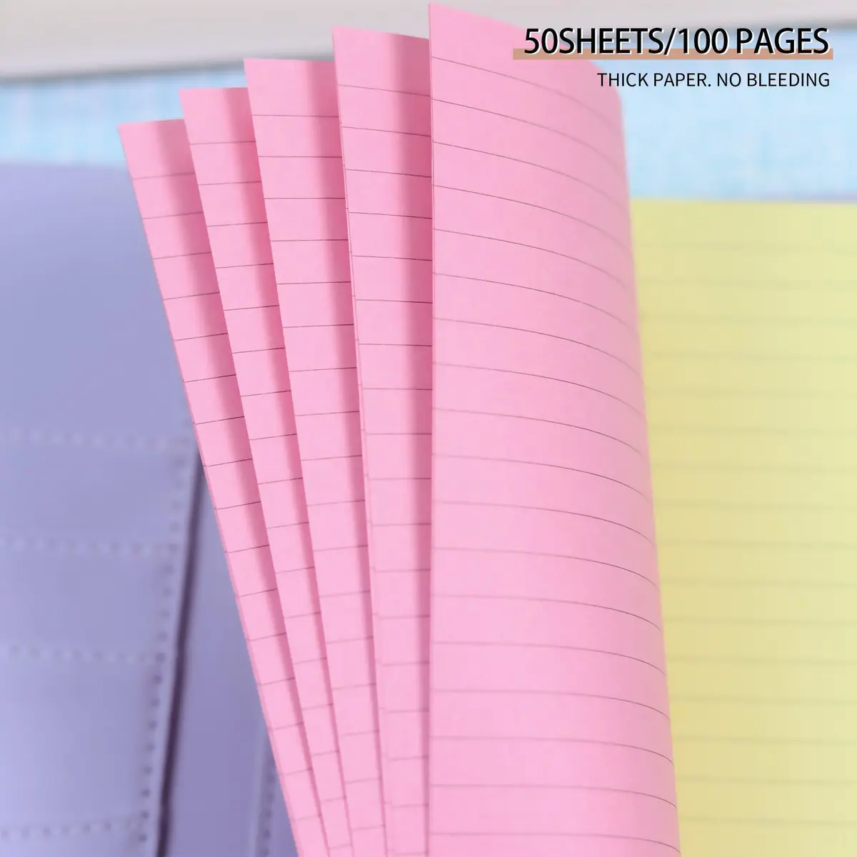 Mafegu Lined Refill Paper, Colorful Ruled Journal Fillers, A6 Planner Inserts | 50 Sheets, 120 GSM, 6-Hole Ring Fit - view 5