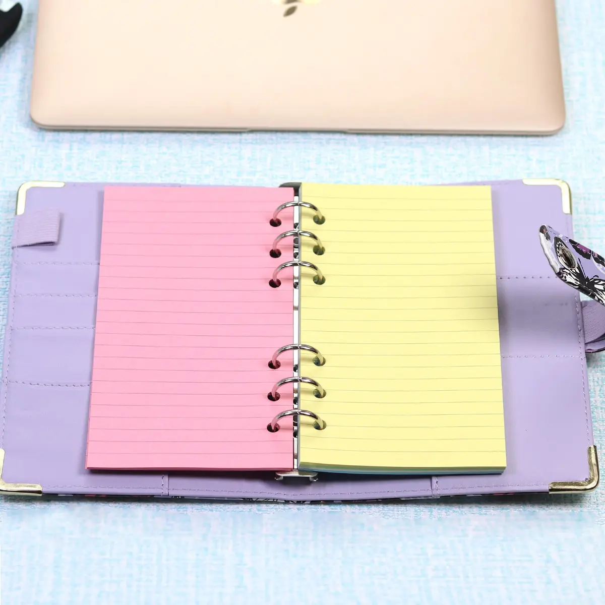 Mafegu Lined Refill Paper, Colorful Ruled Journal Fillers, A6 Planner Inserts | 50 Sheets, 120 GSM, 6-Hole Ring Fit - view 7
