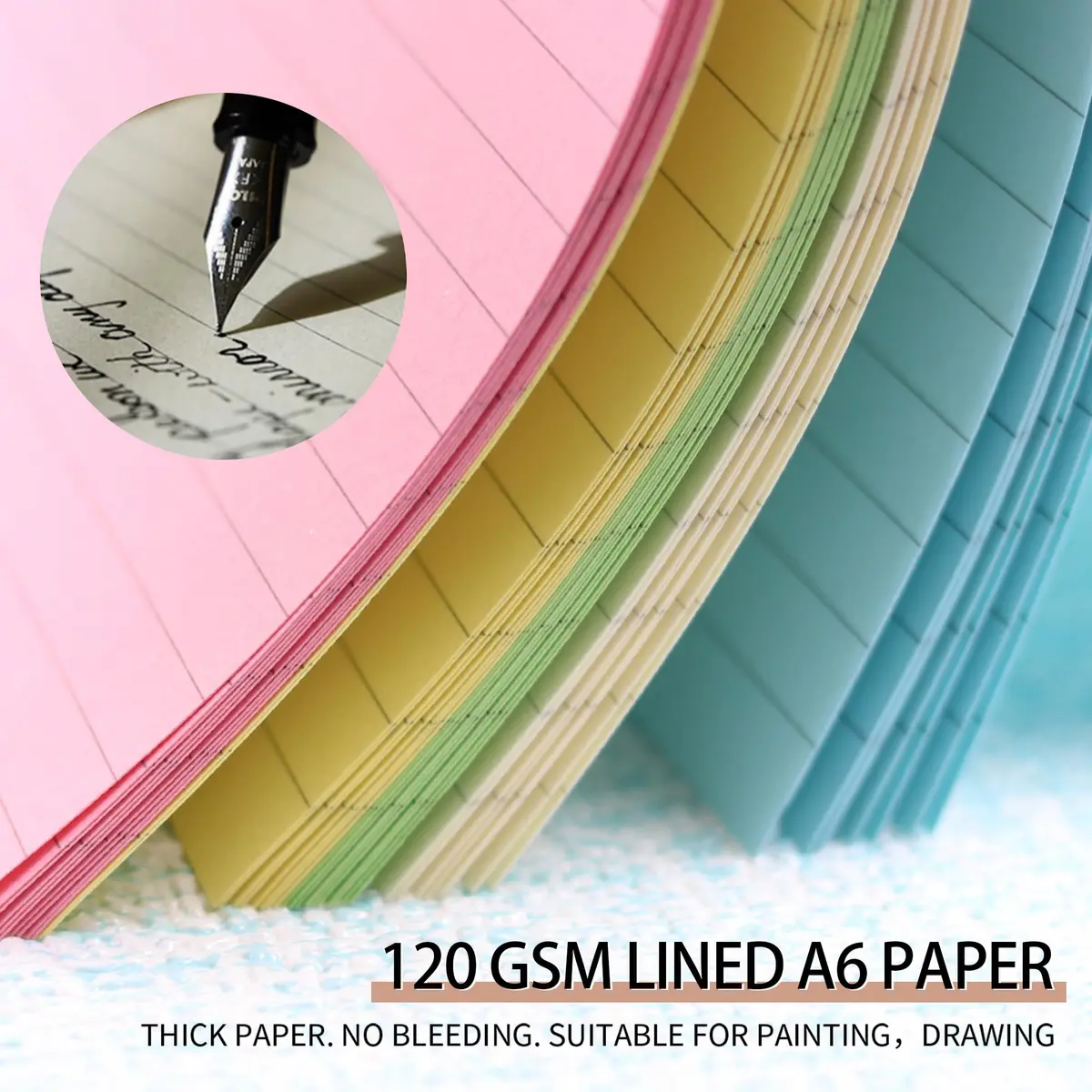 Mafegu Lined Refill Paper, Colorful Ruled Journal Fillers, A6 Planner Inserts | 50 Sheets, 120 GSM, 6-Hole Ring Fit - view 4
