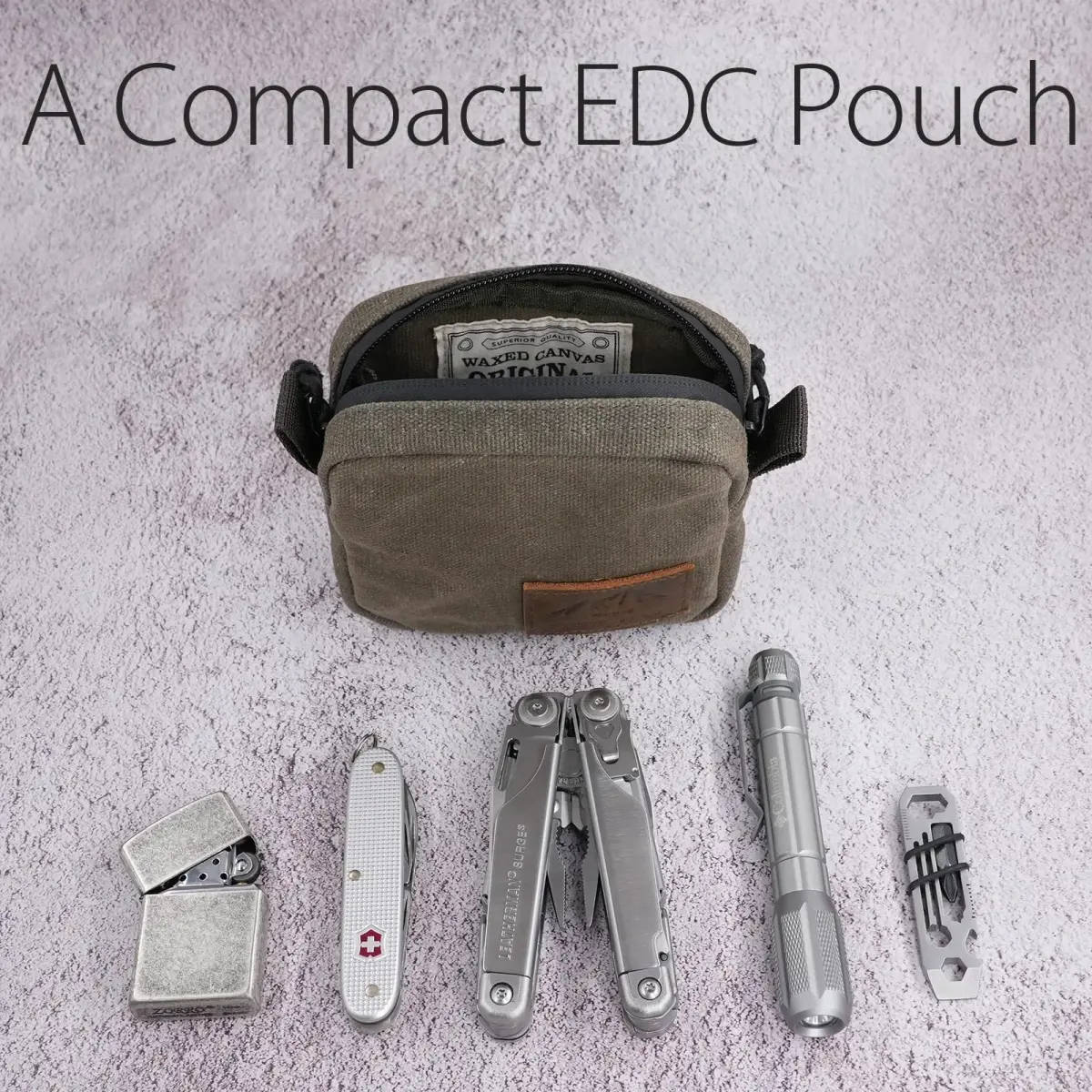 diodrio Waxed Canvas Belt Pouch Small | Water Resistant EDC Bag for Men & Women - view 4
