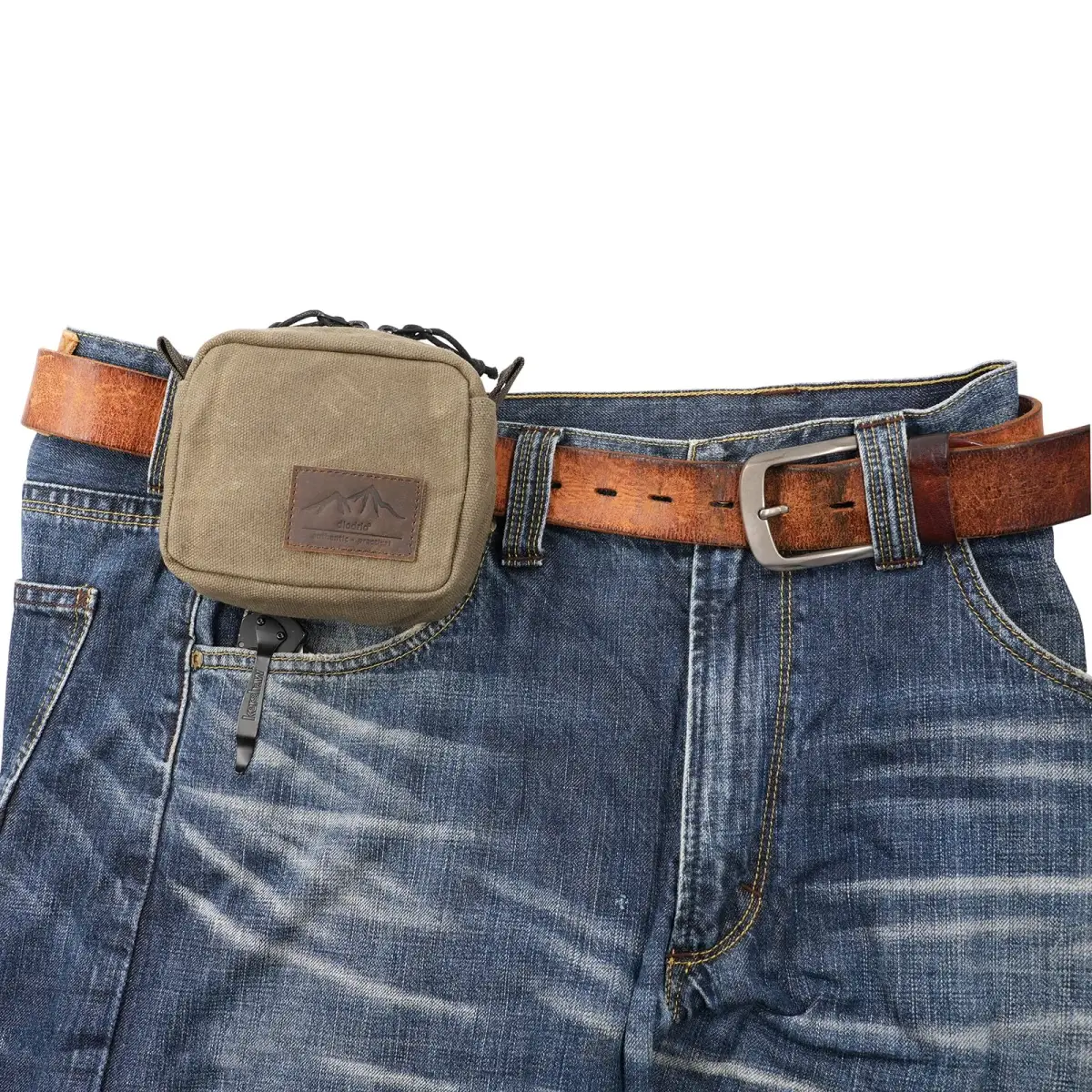 diodrio Waxed Canvas Belt Pouch Small | Water Resistant EDC Bag for Men & Women - main product image