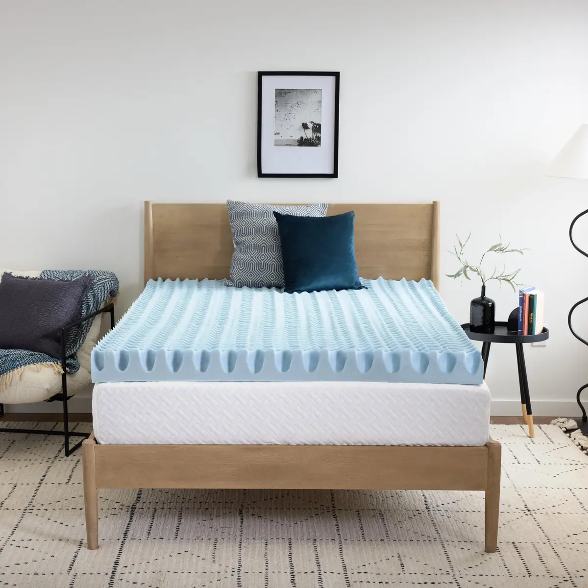 Vibe 4-Inch Convoluted Gel Memory Foam Mattress Topper Twin | Cooling Pressure Relief Certi-PUR - main product image
