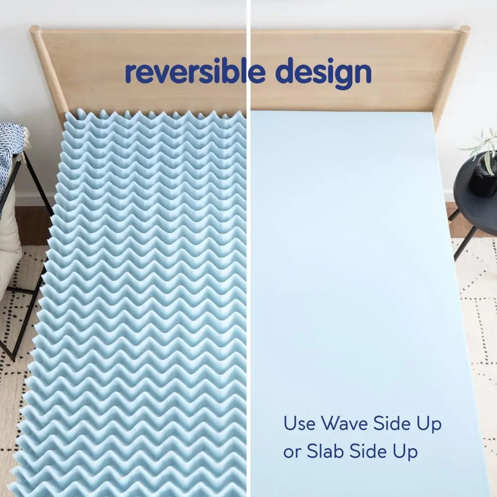 Vibe 4-Inch Convoluted Gel Memory Foam Mattress Topper Twin | Cooling Pressure Relief Certi-PUR - view 6