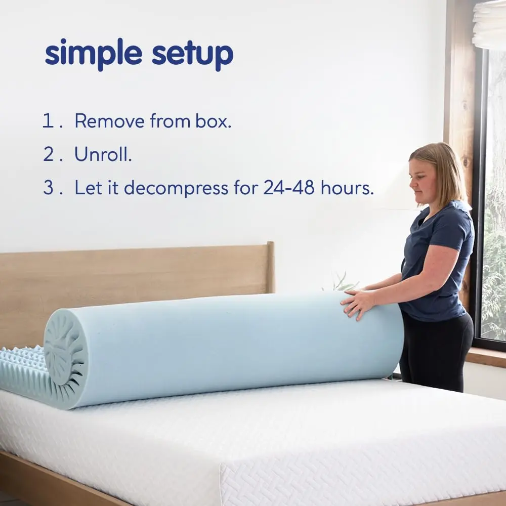 Vibe 4-Inch Convoluted Gel Memory Foam Mattress Topper Twin | Cooling Pressure Relief Certi-PUR - view 9