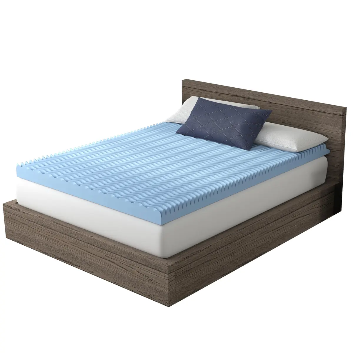 Vibe 4-Inch Convoluted Gel Memory Foam Mattress Topper Twin | Cooling Pressure Relief Certi-PUR - view 4