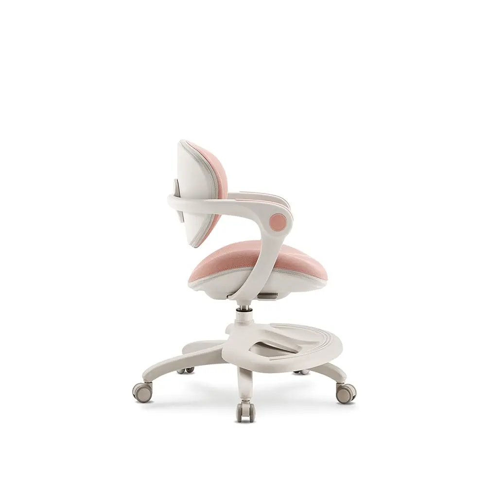 2xhome Kids Desk Chair with Rotating Footrest | Adjustable Seat & Lumbar Support, Pink - view 7