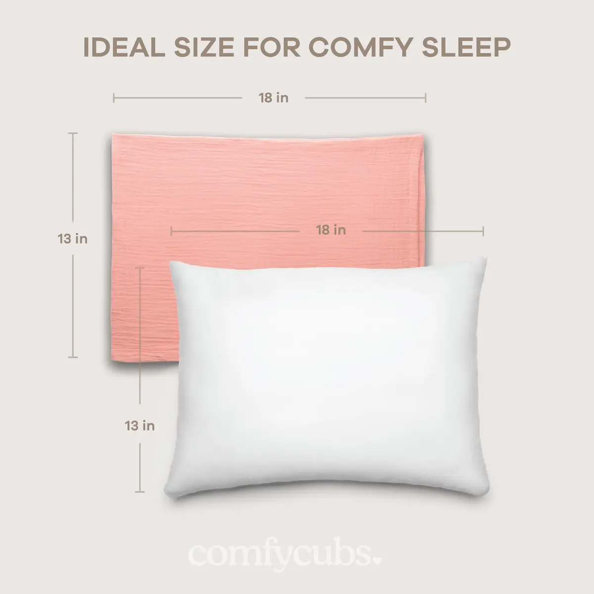 Comfy Cubs Toddler Pillow with Muslin Pillowcase, 33cm x 46cm (13"x18") | Lightweight Breathable Microfiber Fill for Sleeping & Travel - view 6