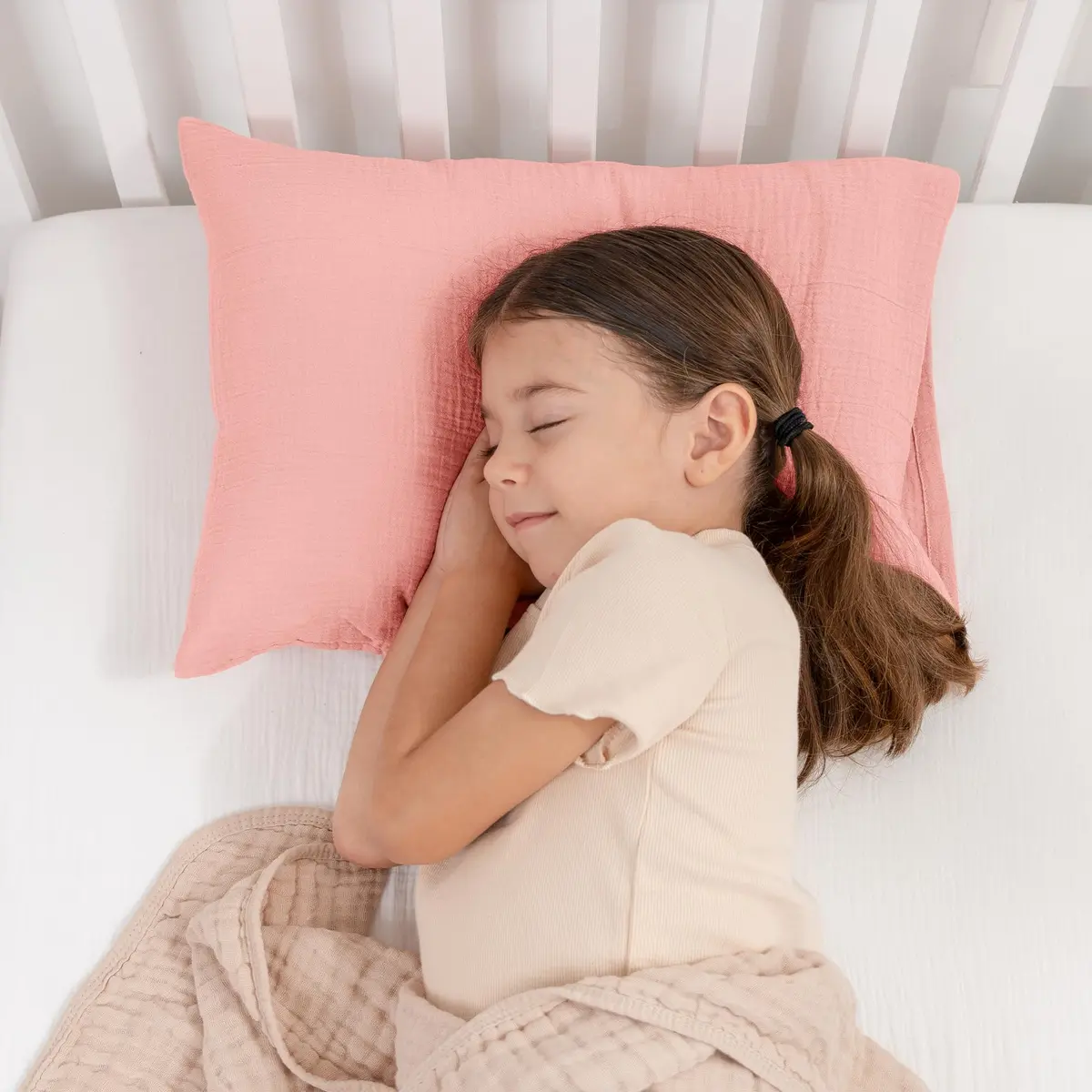 Comfy Cubs Toddler Pillow with Muslin Pillowcase, 33cm x 46cm (13"x18") | Lightweight Breathable Microfiber Fill for Sleeping & Travel - view 2