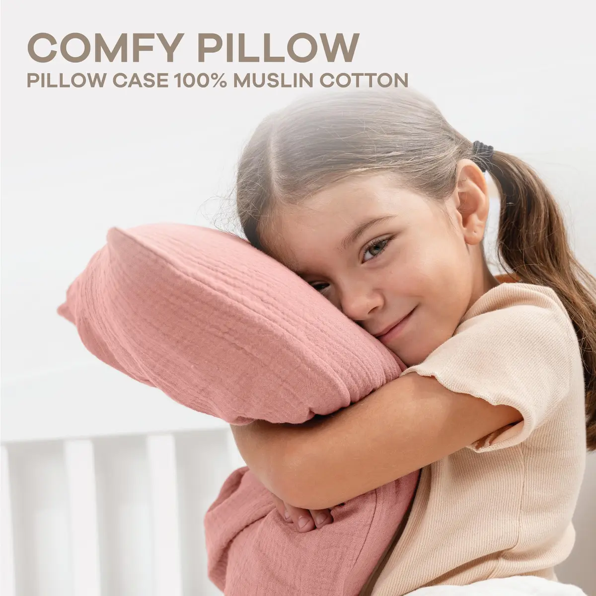 Comfy Cubs Toddler Pillow with Muslin Pillowcase, 33cm x 46cm (13"x18") | Lightweight Breathable Microfiber Fill for Sleeping & Travel - view 3