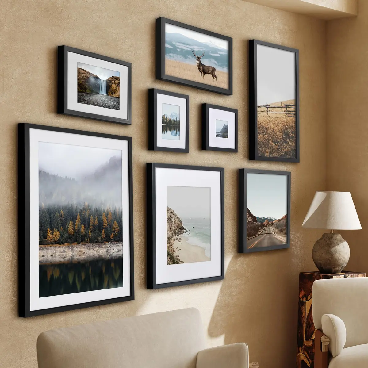 Americanflat 22x28 Deep Poster Frame - Matted to 18x24 - Black | Gallery-Style Wall Decor - view 7