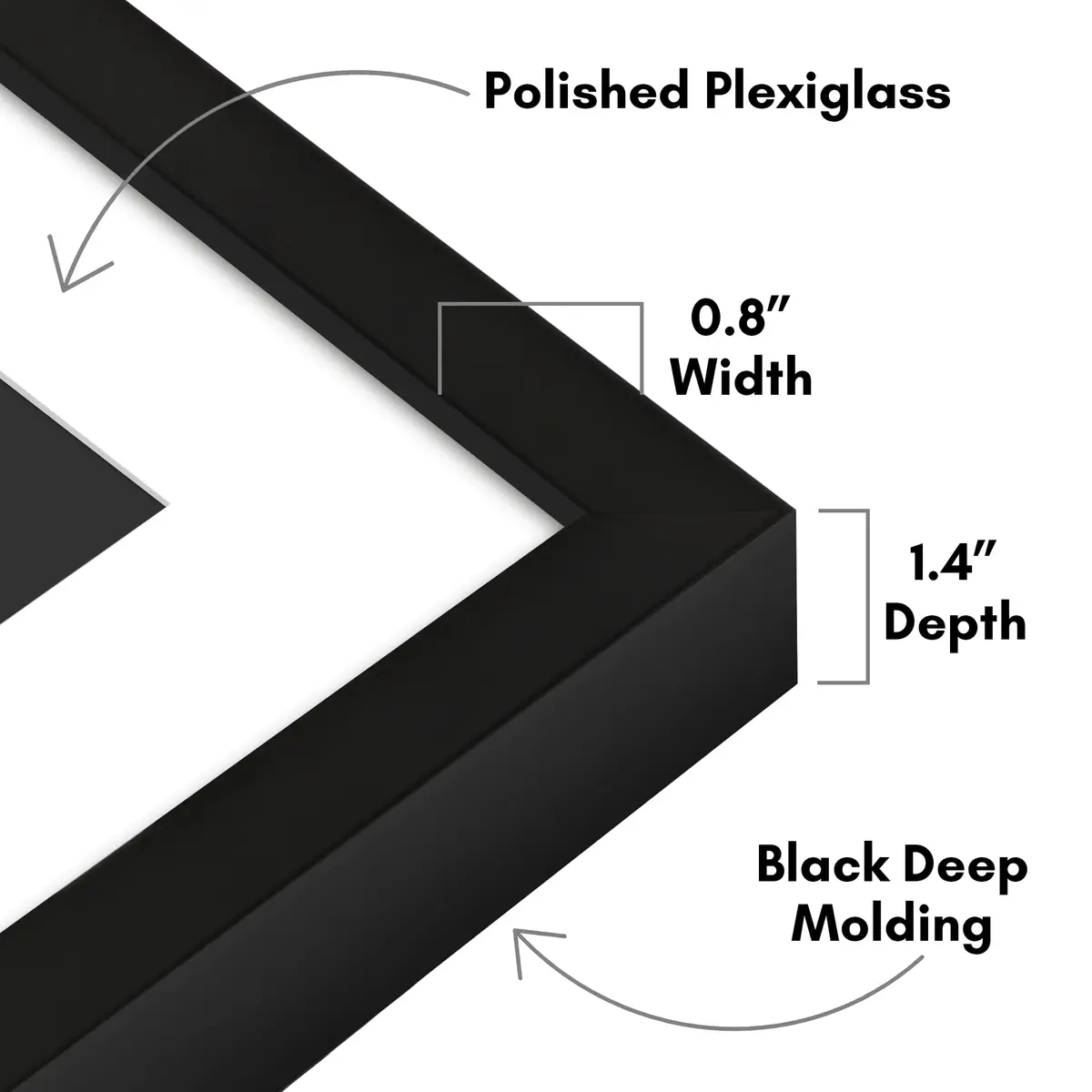 Americanflat 22x28 Deep Poster Frame - Matted to 18x24 - Black | Gallery-Style Wall Decor - view 3