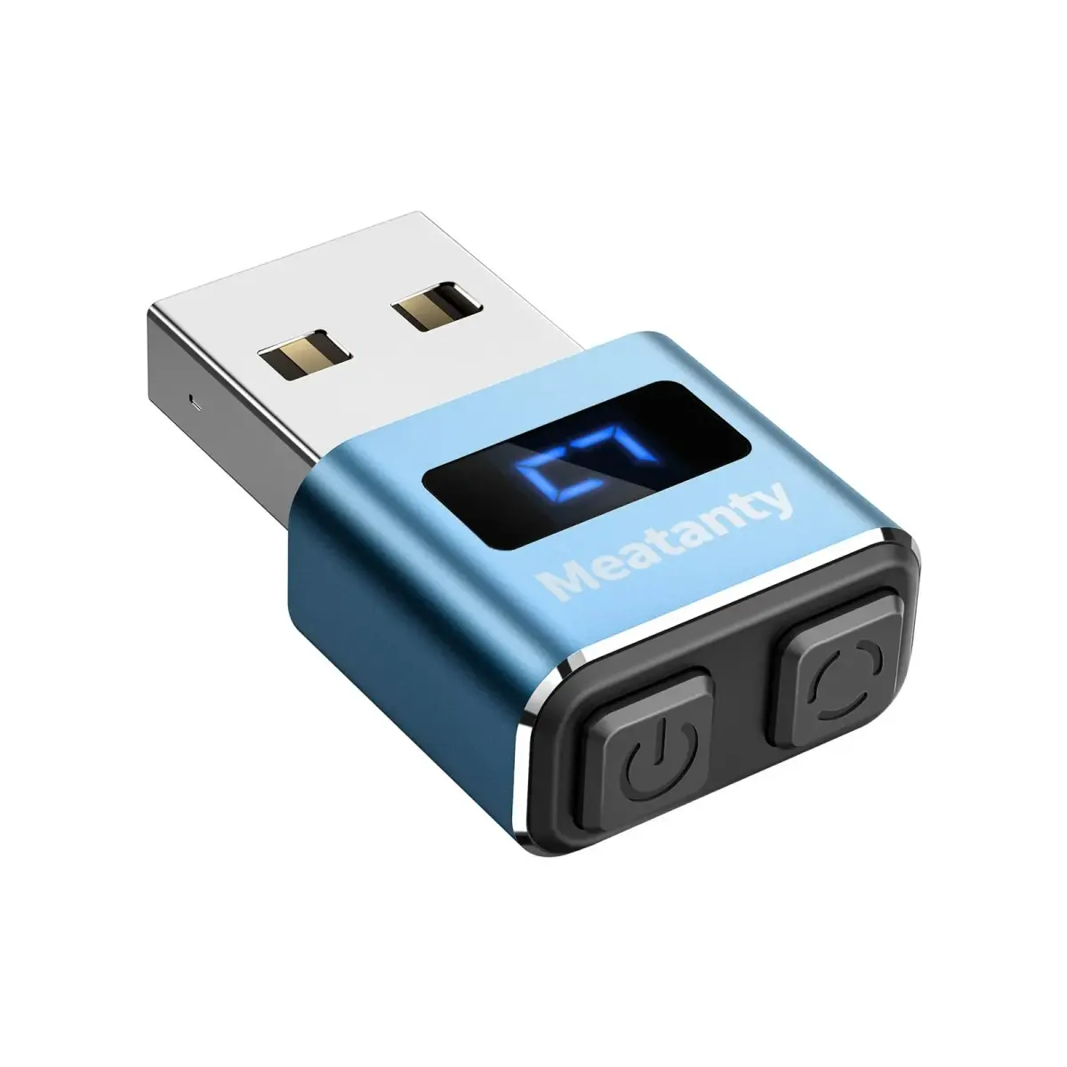 meantanty Metal Tiny Mouse Jiggler Blue | Undetectable USB Mover with 3 Modes & LED Screen - main product image