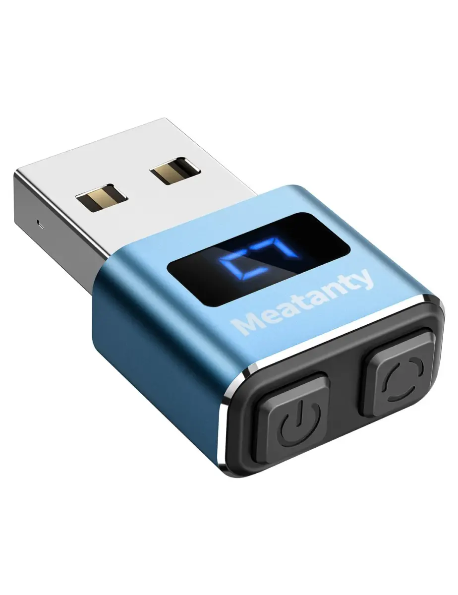 meantanty Metal Tiny Mouse Jiggler Blue | Undetectable USB Mover with 3 Modes & LED Screen - main product image